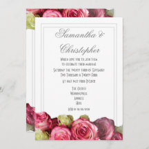 Pink roses plain minimal wedding