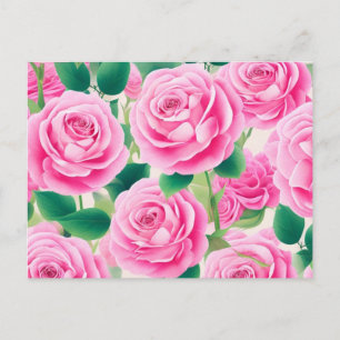 Pink Roses Postcard