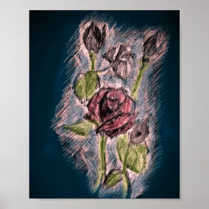 Pink roses poster