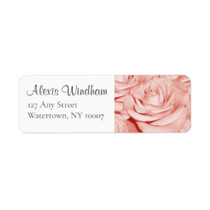 Pink Roses Return Address Label