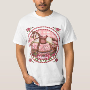 Pink Roses Rocking Horse T-Shirt