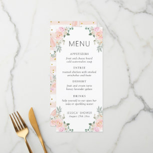 Pink Roses & Rose Bridal Shower Menu