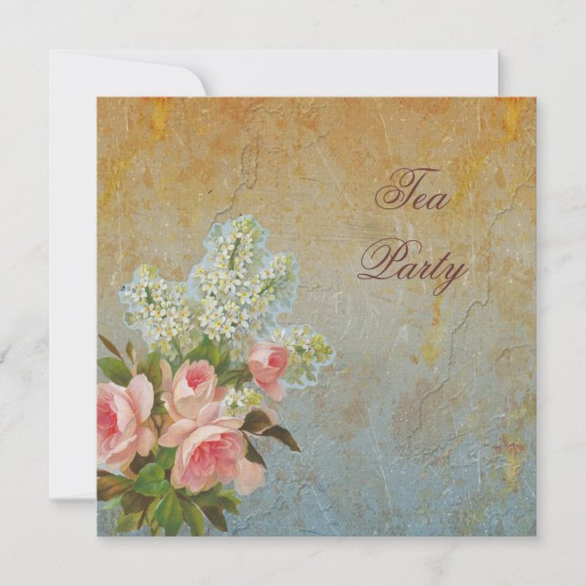 Pink Roses Rosebuds Invitation (Front)