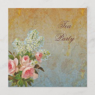 Pink Roses Rosebuds Invitation