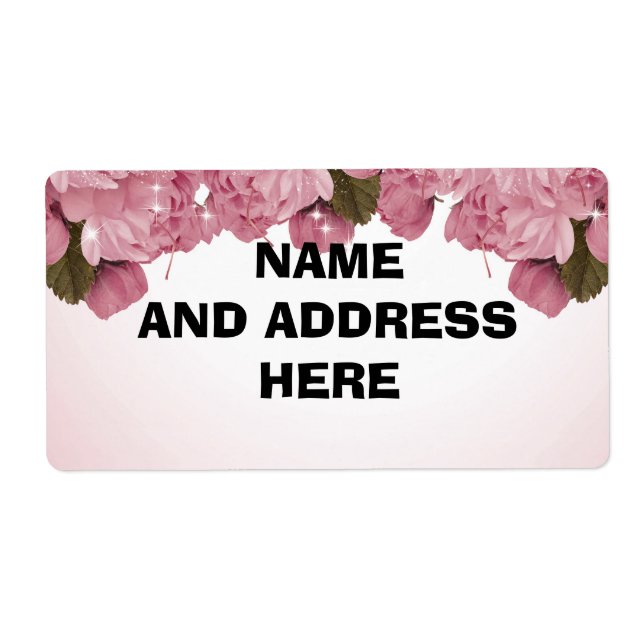 PINK ROSES  SHIPPING ADDRESS LABELS (Front)