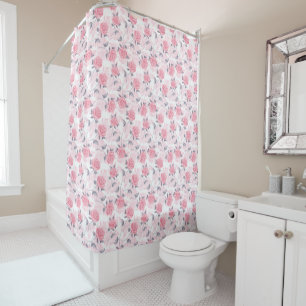Pink roses shower curtain