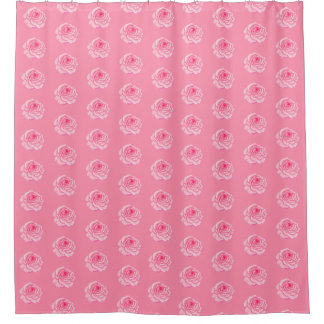 Pink roses shower curtain