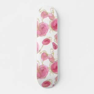 Pink roses skateboard