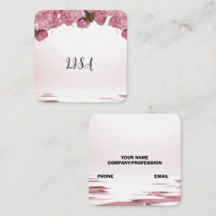 PINK ROSES SQUARE BUSINESS CARD