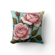 Pink Roses Stained Glass