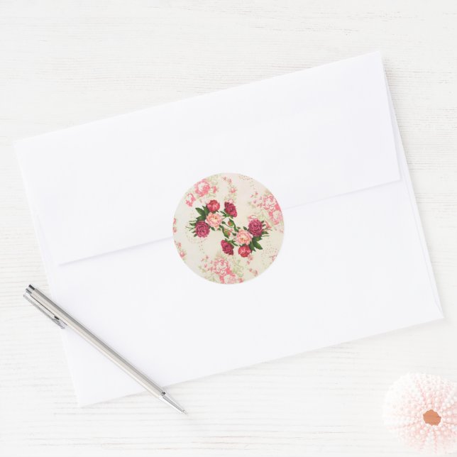 Pink Roses Sticker (Envelope)
