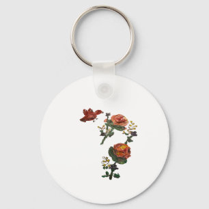 Pink Roses Sticker Key Ring