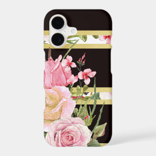 Pink Roses Stripe Pattern