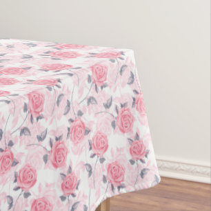 Pink roses tablecloth