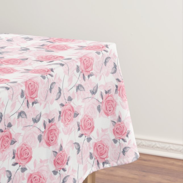 Pink roses tablecloth (In Situ)