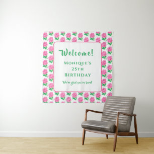 Pink Roses Tapestry