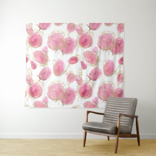 Pink roses tapestry