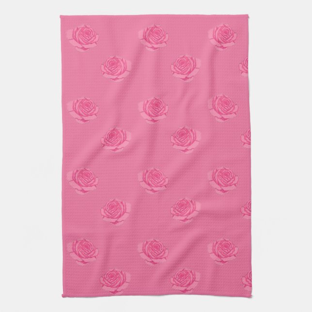 Pink roses tea towel (Vertical)