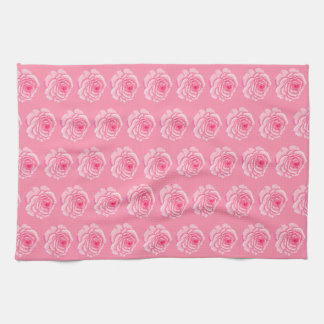 Pink roses tea towel
