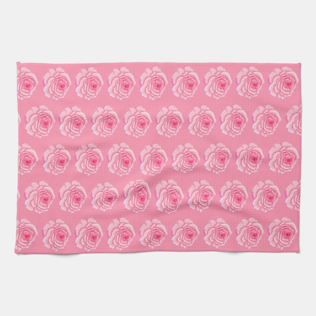 Pink roses tea towel (Horizontal)