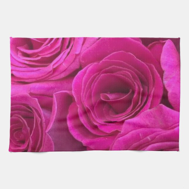 Pink Roses  Tea Towel (Horizontal)
