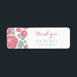 Pink Roses Thank You Sticker Label for Wedding<br><div class="desc">Beautifully designed thank you sticker label decorated with pink rose pattern. Perfect for spring wedding theme. Say thank you to your guests in style with this wedding favour sticker. Customise the wording for any special occasion like bridal shower,  baby shower,  birthday and more.</div>