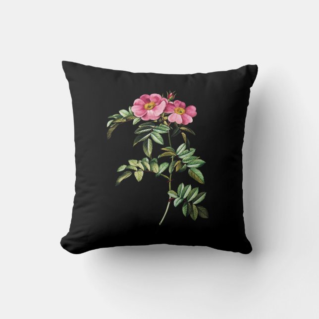 Pink Roses Throw Pillow (Front)