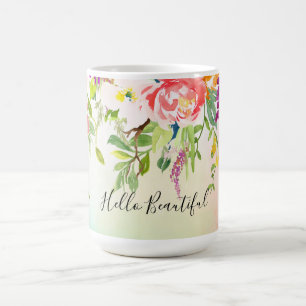 Pink Roses Tie Dye Floral Coffee Mug