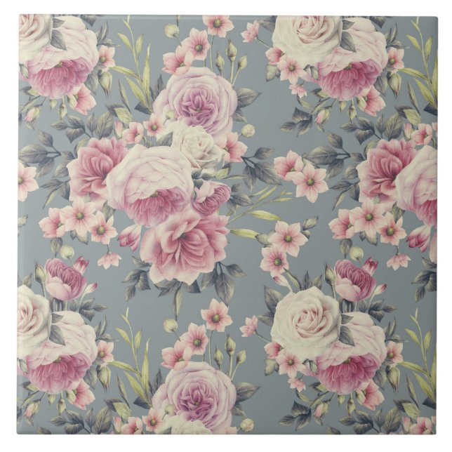 pink roses tile (Front)