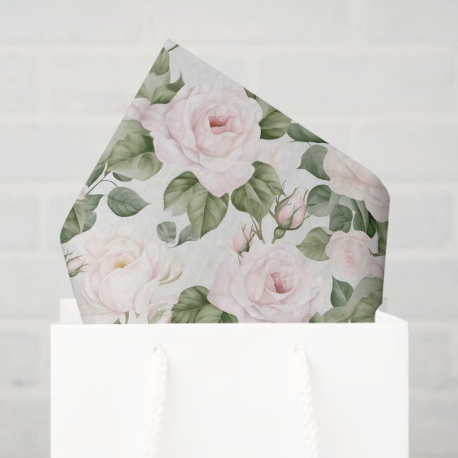 Pink Roses Tissue Paper (Gift Bag)