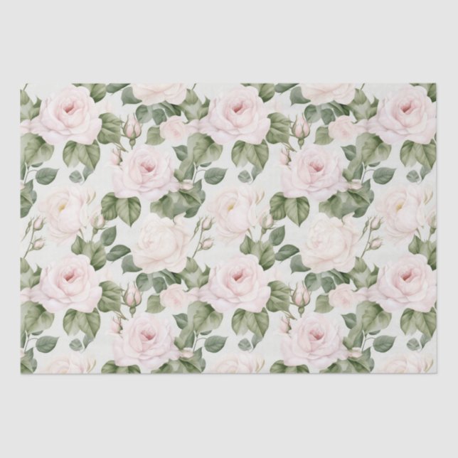 Pink Roses Tissue Paper (Front)