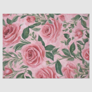 Pink Roses Tissue Paper