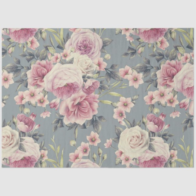 pink roses tissue paper (Front)