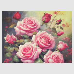 Pink Roses Tissue Paper