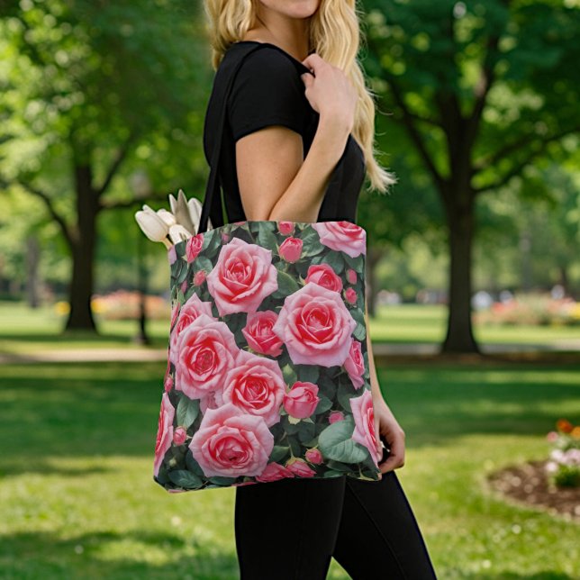 Pink Roses Tote Bag (Creator Uploaded)