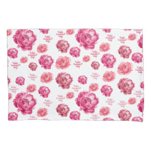 Pink roses Valentine's Day Pillowcase