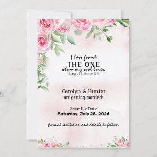 Pink Roses & Verse Save The Date