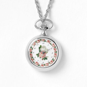 Pink Roses Vintage Botanical eWatch Watch