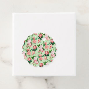 Pink Roses Vintage Style Favour Tags