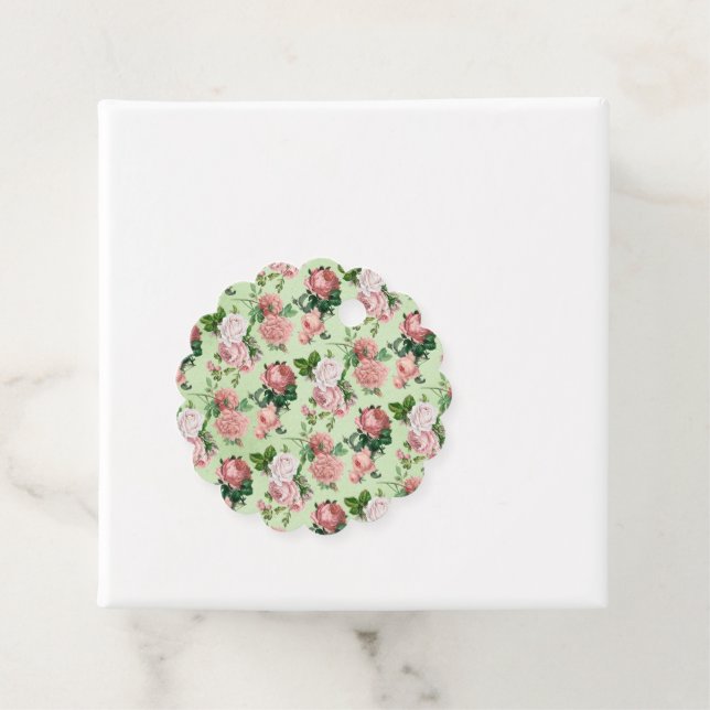 Pink Roses Vintage Style  Favour Tags (In Situ)