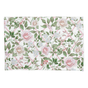 Pink Roses - Vintage Watercolor Floral Pillowcase