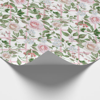 Pink Roses - Vintage Watercolor Floral Wrapping Paper