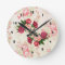 Pink Roses Wall Clock