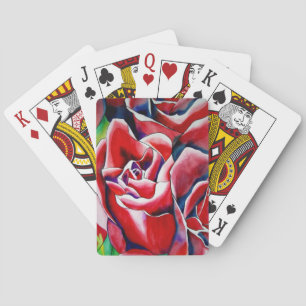 Pink Roses watercolor art painting Playing Cards