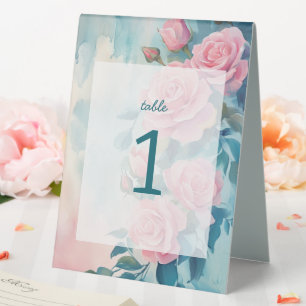 Pink Roses Wedding Bridal Engagment CUSTOM Number