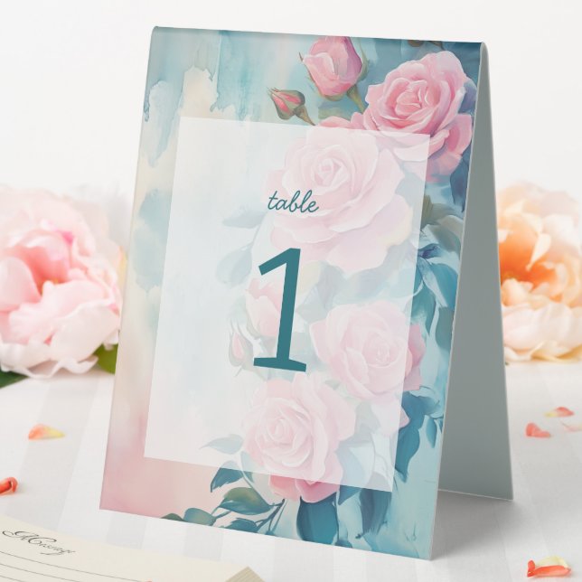Pink Roses Wedding Bridal Engagment CUSTOM Number (In SItu (Wedding))