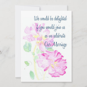 Pink Roses Wedding Invitation