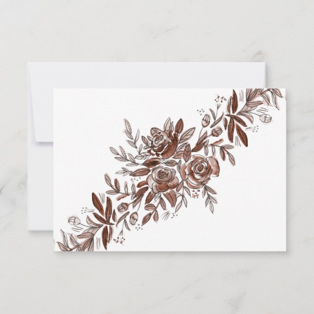 Pink roses wedding response w meal selection (Back)