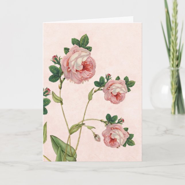 Pink Roses, When I am Gone Sympathy Poem Card (Front)