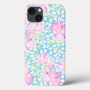 Pink Roses White Butterflies, Blue iPhone 6 Case